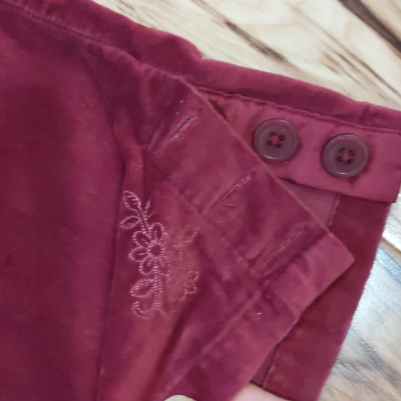 Maroon velour wide leg pant - Picture 5 of 6